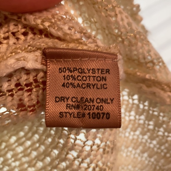 MYSTREE cream woven sleeveless peplum sweater.  Large. - Picture 8 of 9